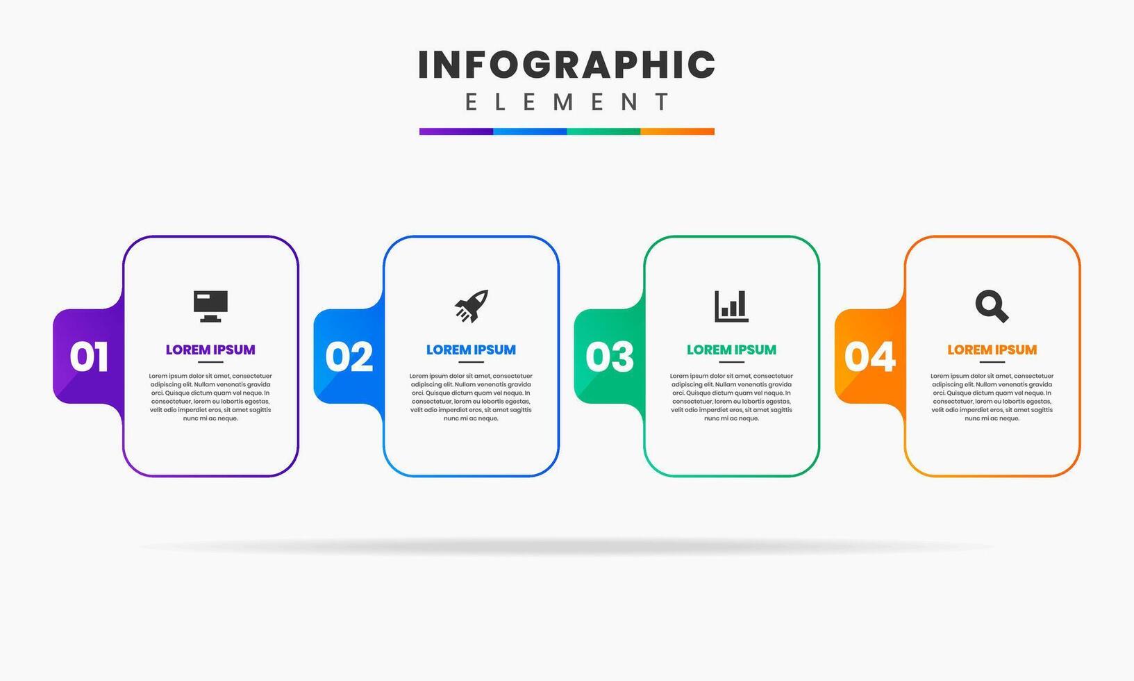 Infographic Element Design icon templates with 4 Number. vector