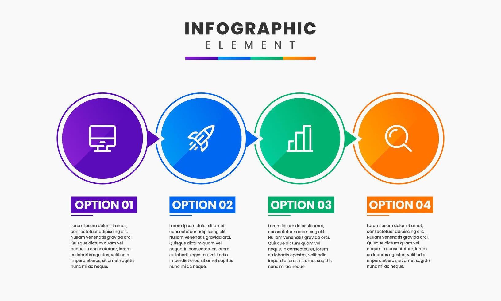 Infographic design with icons and 4 options, Infographics business concept. Can be used for info graphics, flow charts, presentations, web sites, banners, printed materials. vector