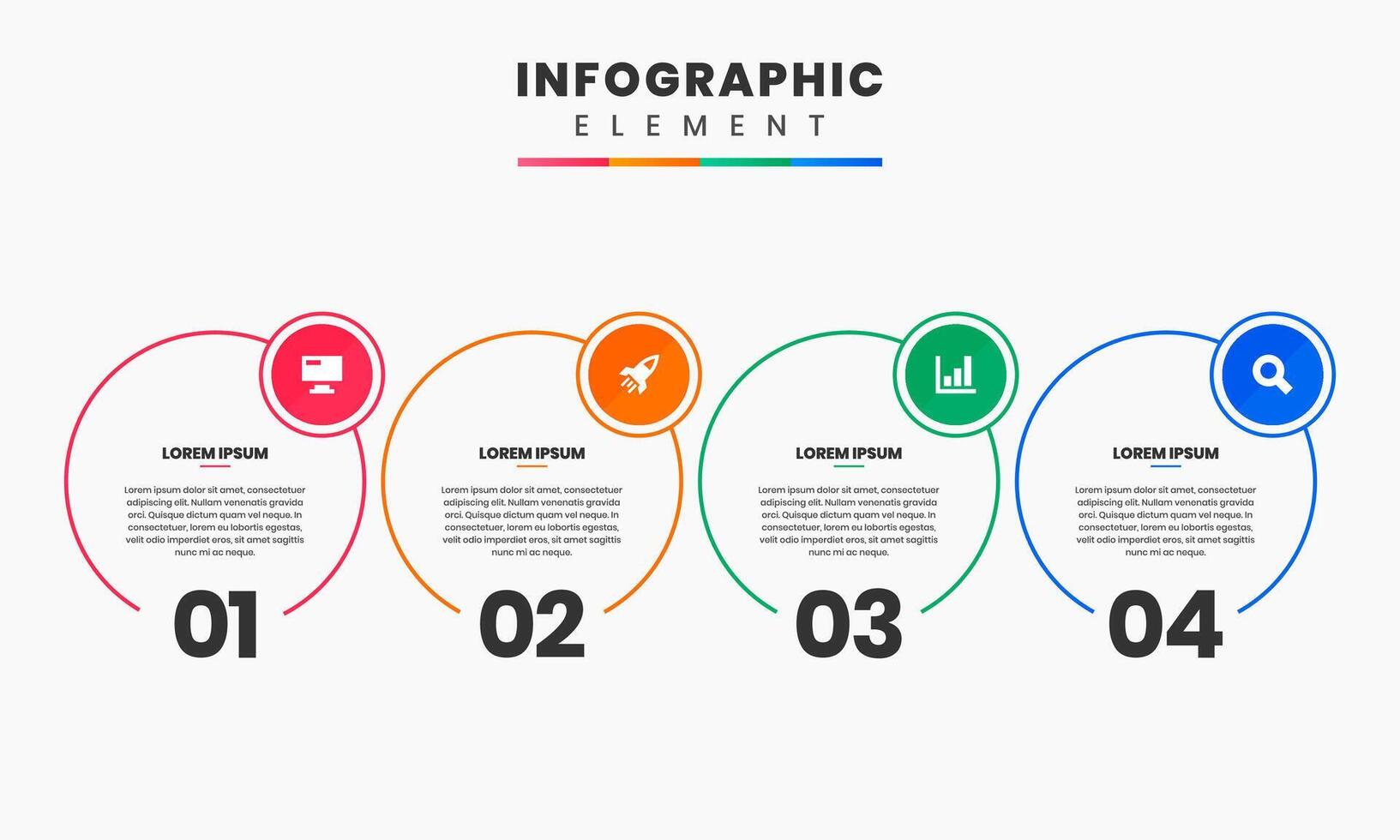 Infographic Element Design icon template with 4 Number, can be used for process diagram, presentations, workflow layout, flow chart, infographic. vector