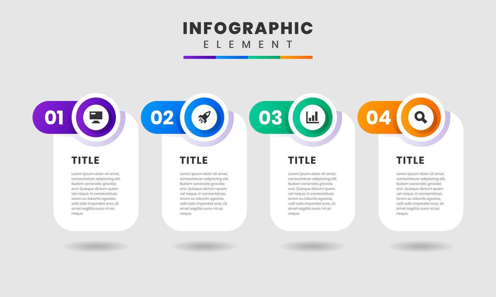 Infographic Element Design icon templates with 4 Number, can be used for process diagram, presentations, workflow layout, flow chart, infographic vector