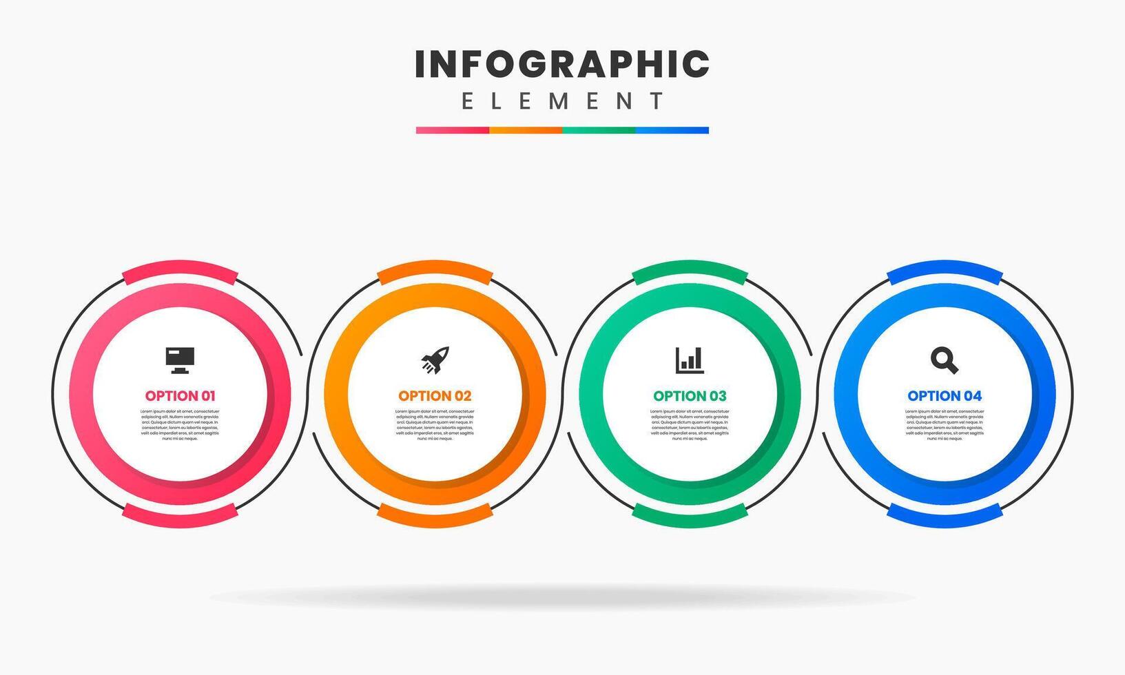 Circle Timeline Infographic Element Design icon template, can be used for process diagram, presentations, workflow layout, banner, flow chart, infographic. vector