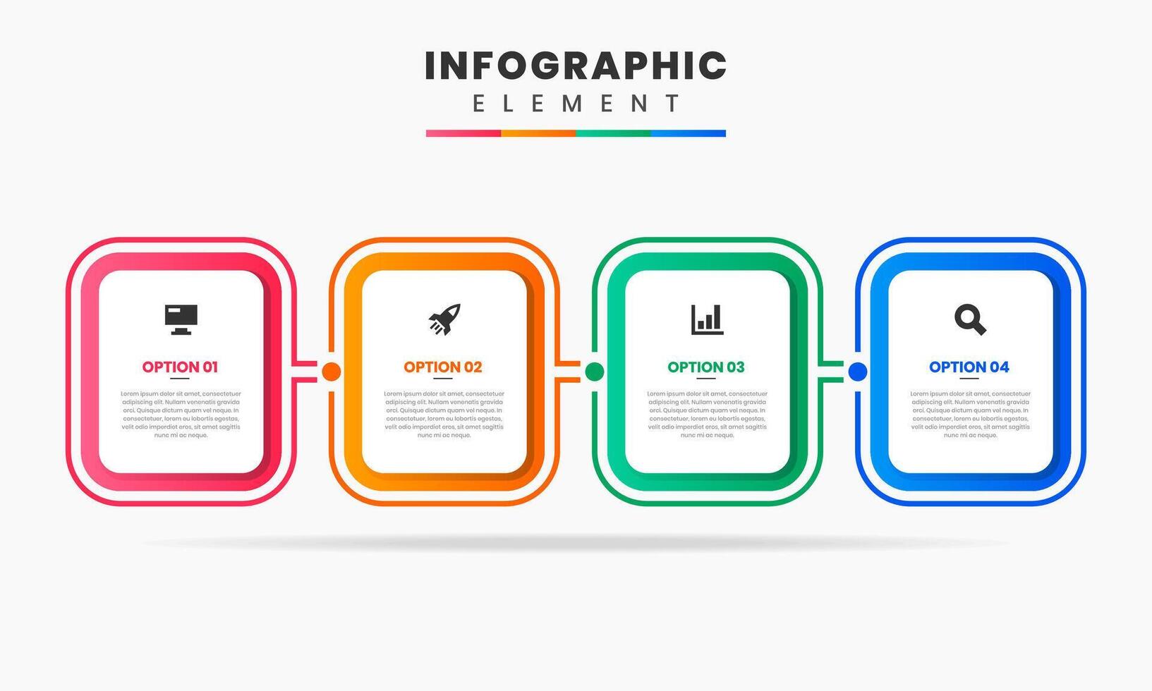 Infographic Element Design icon templates with 4 options vector