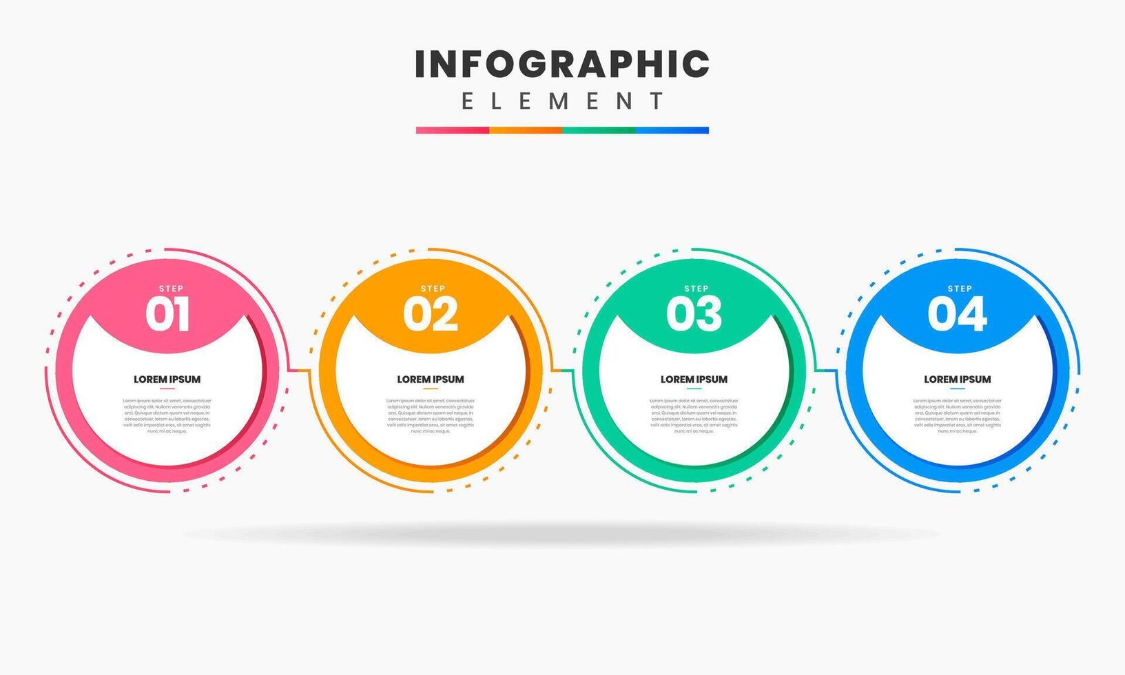 Timeline Infographic Element Design Templates with 4 Number, can be used for process diagram, presentations, workflow layout, banner, flow chart, infographic. vector
