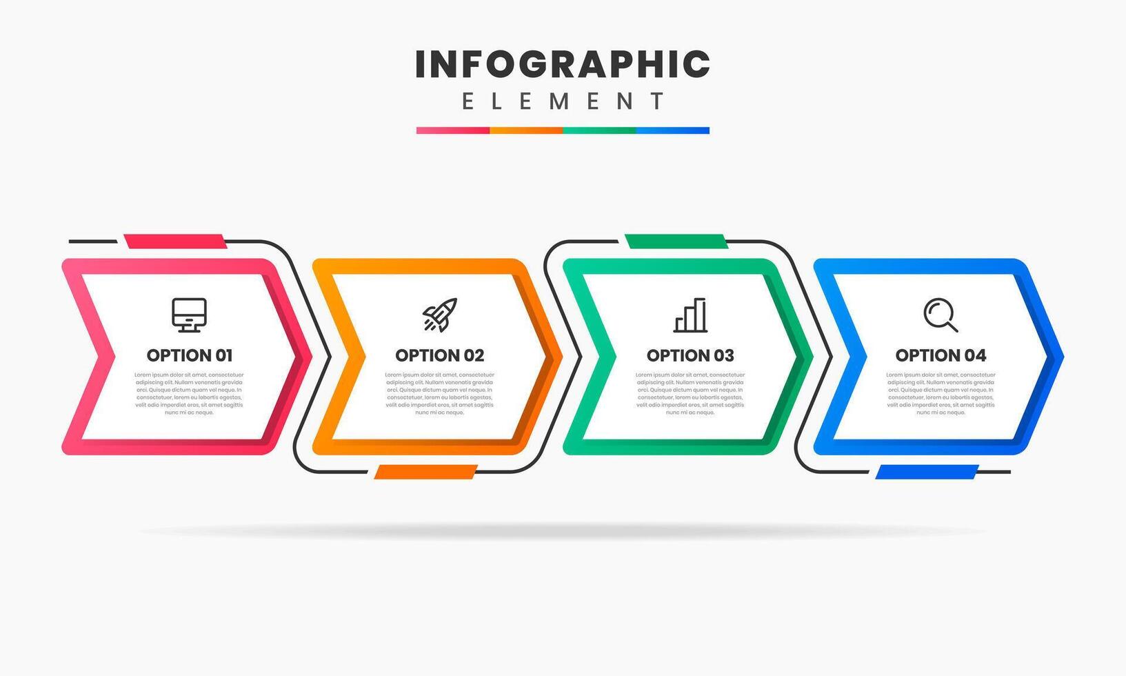 Infographic design with icons and 4 options. Thin line. Infographics business concept. vector