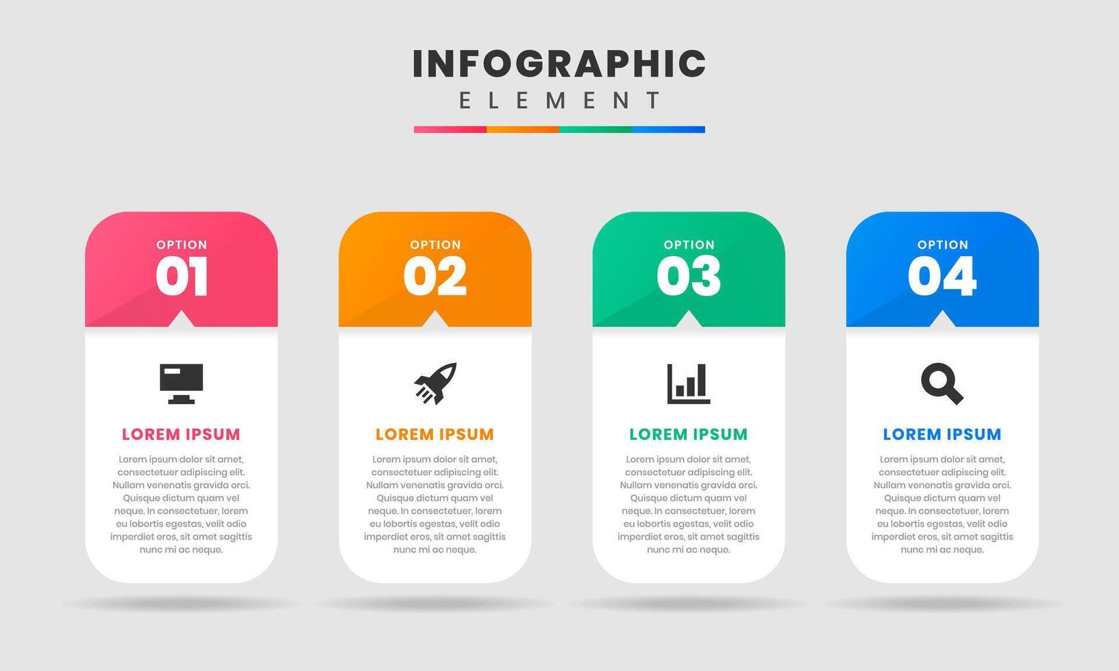 Rounded Rectangle Shape, Infographic Element Design Template can be used for process diagram, presentations, workflow layout, banner, flow chart, info graph. vector