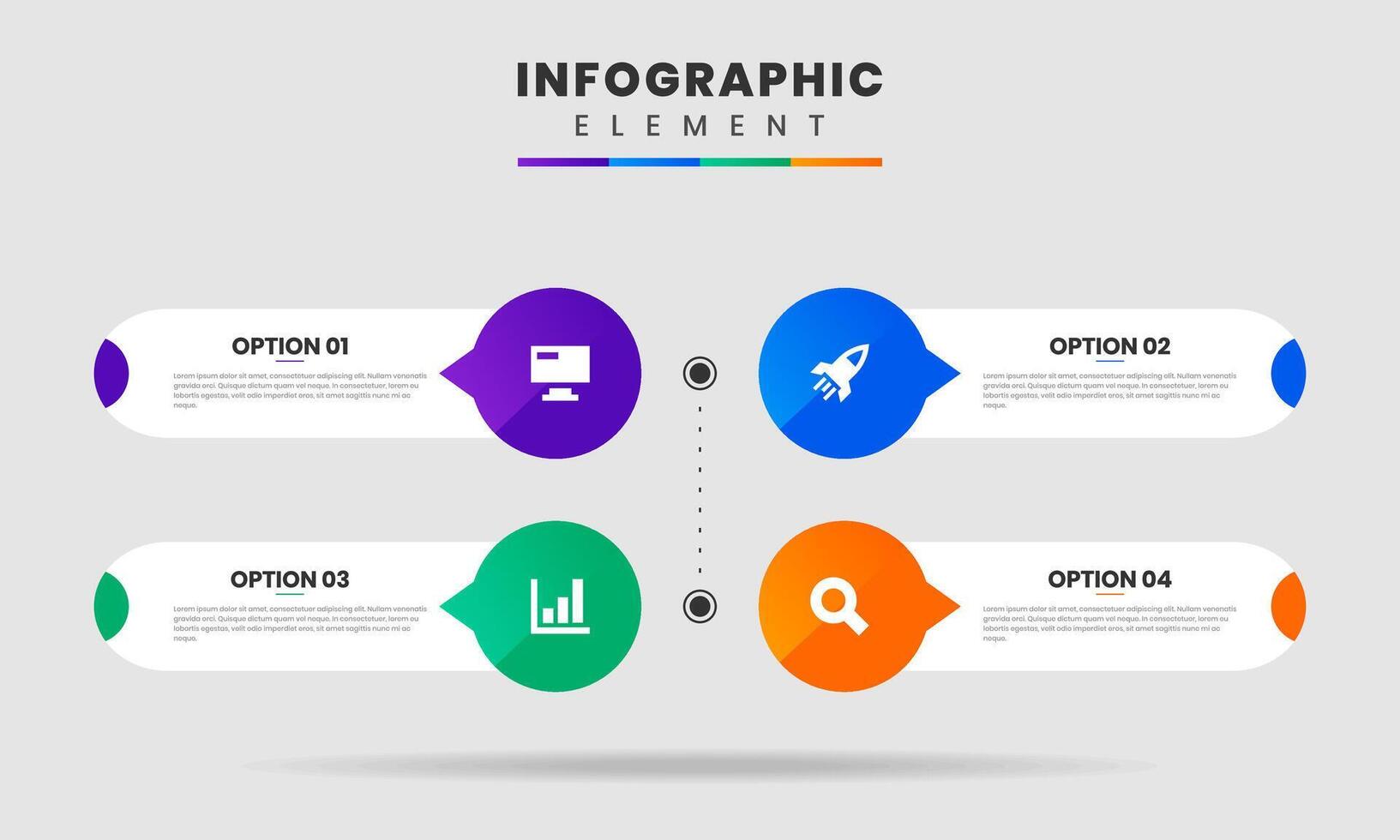 Label Infographic Element Design icon templates with 4 options, can be used for process diagram, presentations, workflow layout, banner, infographic vector