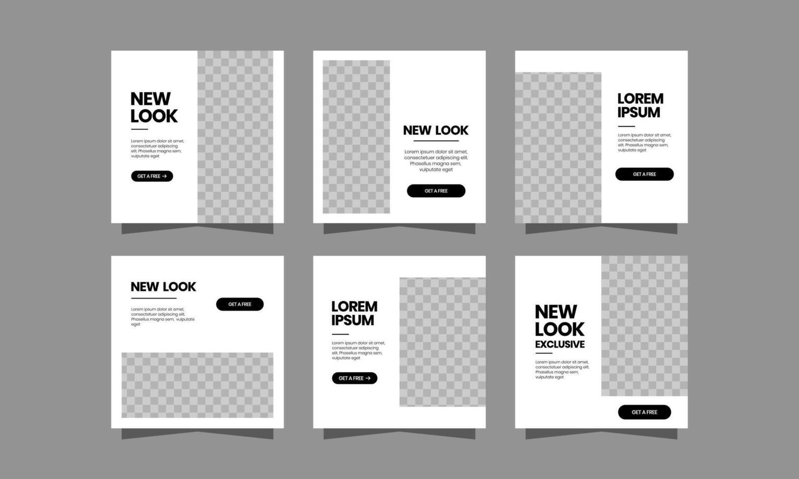 Square Banner Social Media Post. Set of Square Banner Template Design. with a minimalism style. Suitable for social media post, web internet ads, and Digital Marketing. vector