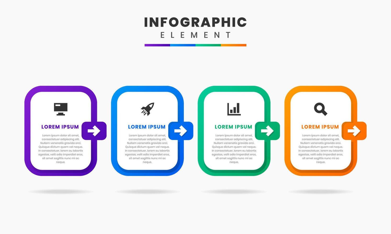 Rounded Rectangle Shape, Infographic Element Design icon templates can be used for process diagram, presentations, workflow layout, banner, flow chart, infographic. vector