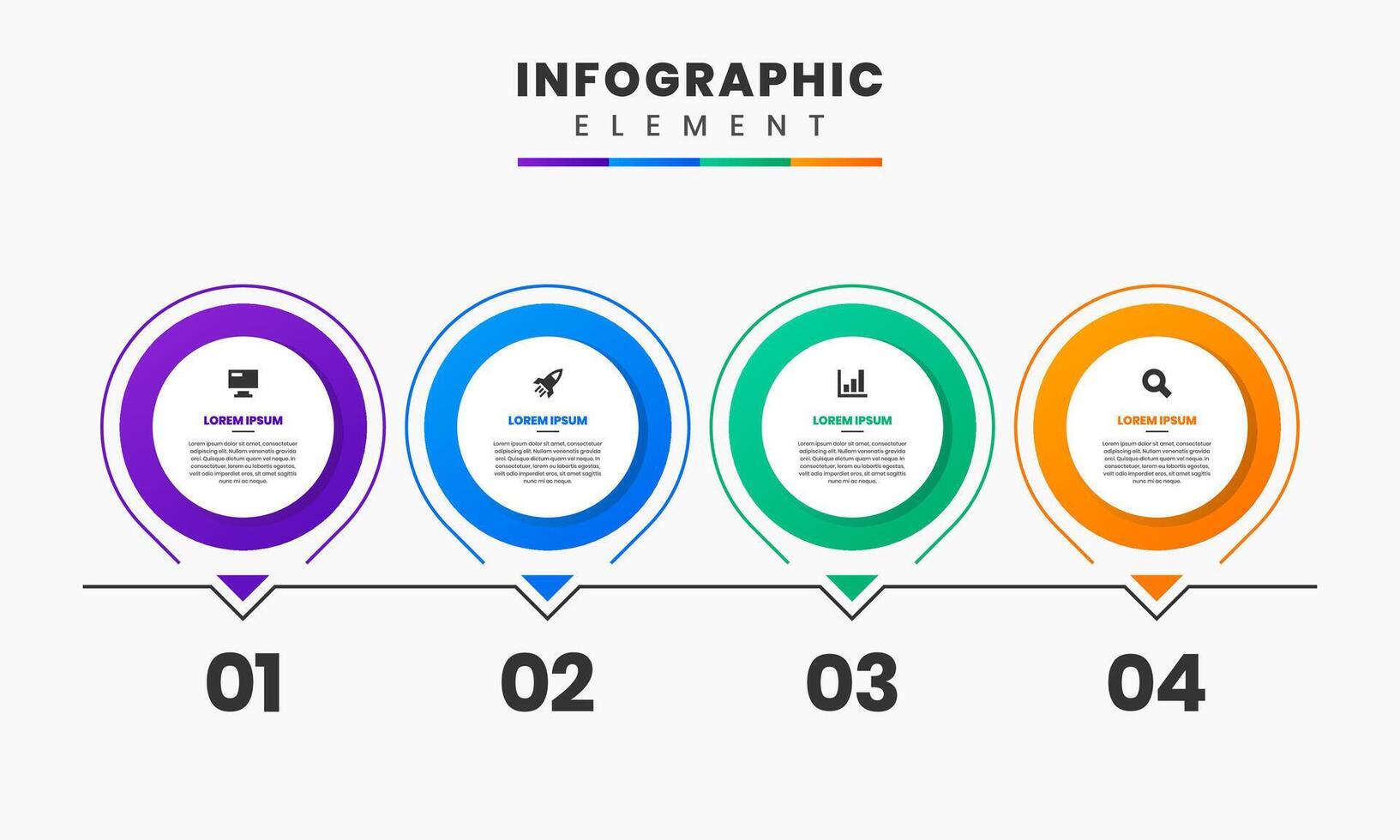 Infographic Element Design icon templates with 4 Number vector