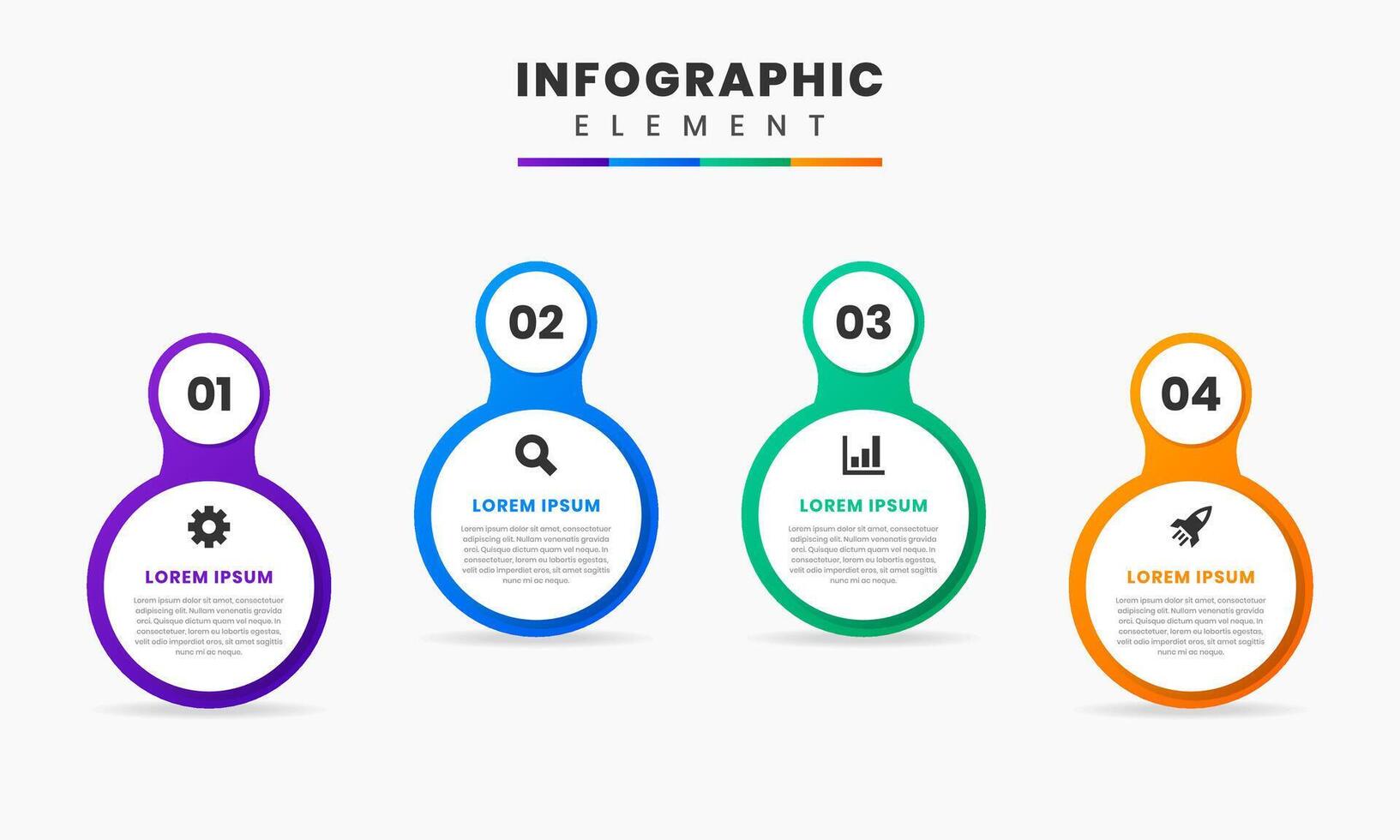 Infographic Element Design icon templates with 4 Numbers, can be used for process diagram, presentations, workflow layout, banner, flow chart, infographic. vector