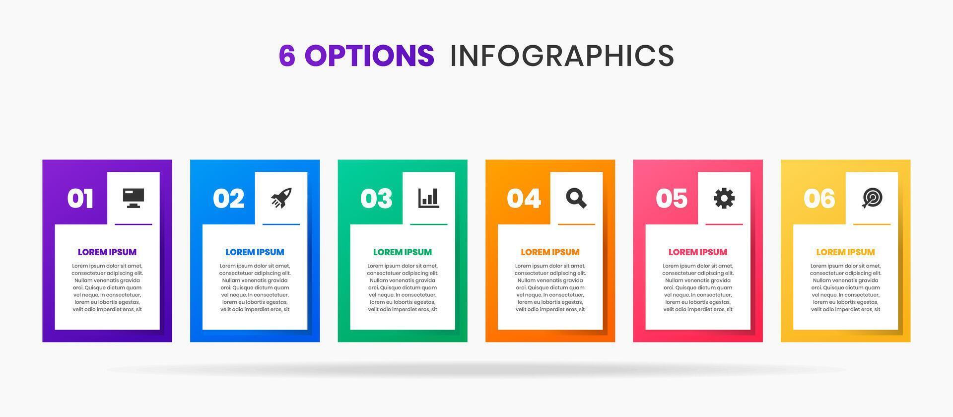 Infographic Element Design Templates with Icons and 6 Numbers. Good for Process Diagram, Presentations, Workflow Layout, Banner, Flow Chart vector