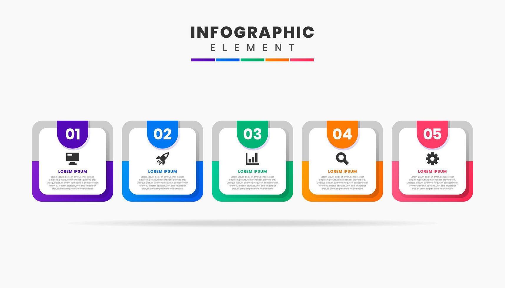 Square Infographic Element Design icon templates with 4 options. Can be used for process diagram, presentations, workflow layout, banner, flow chart vector