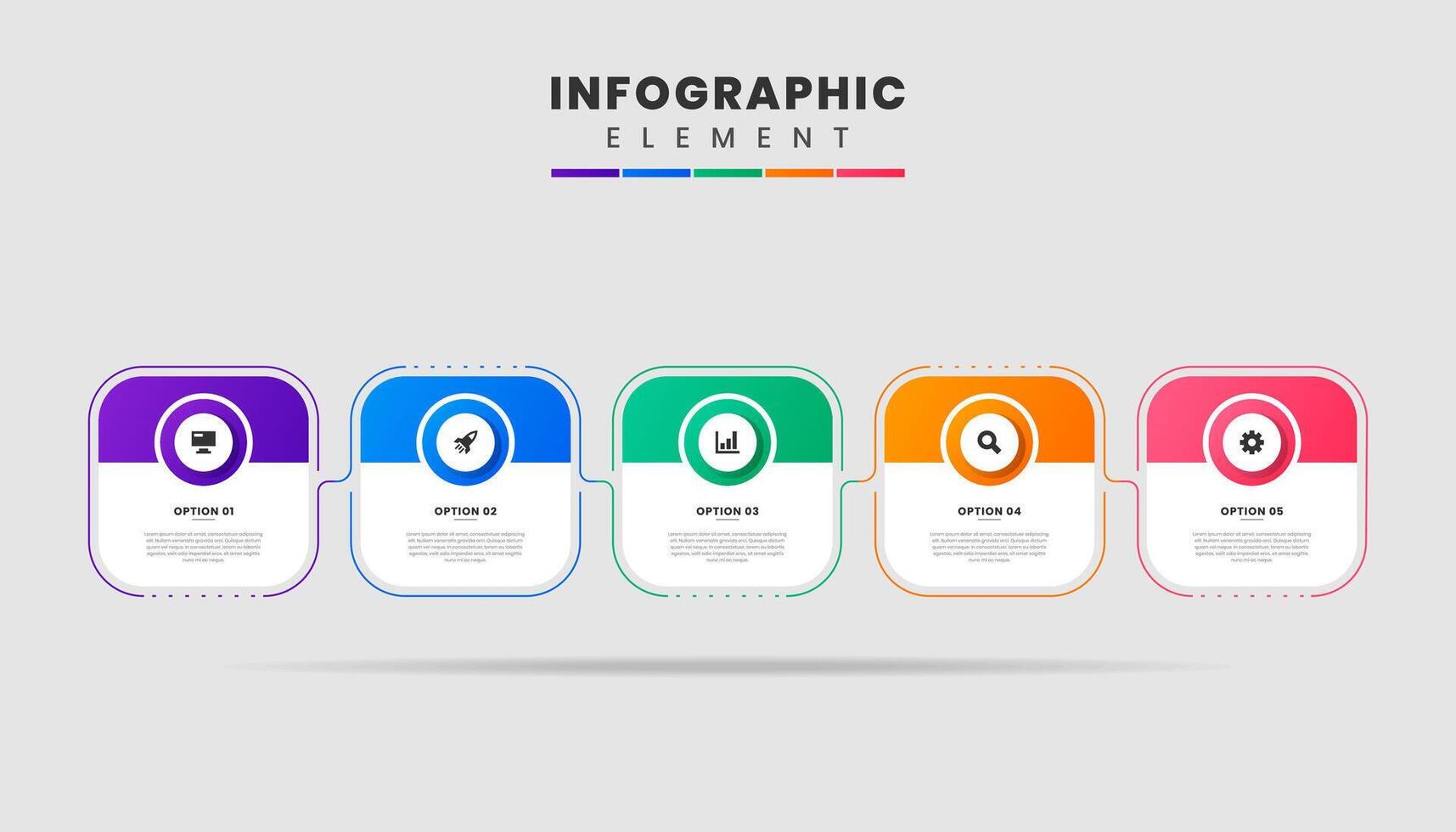 Infographic Element Design Icon Templates with 5 Options or Steps. Can be used for Process Diagram, Presentations vector