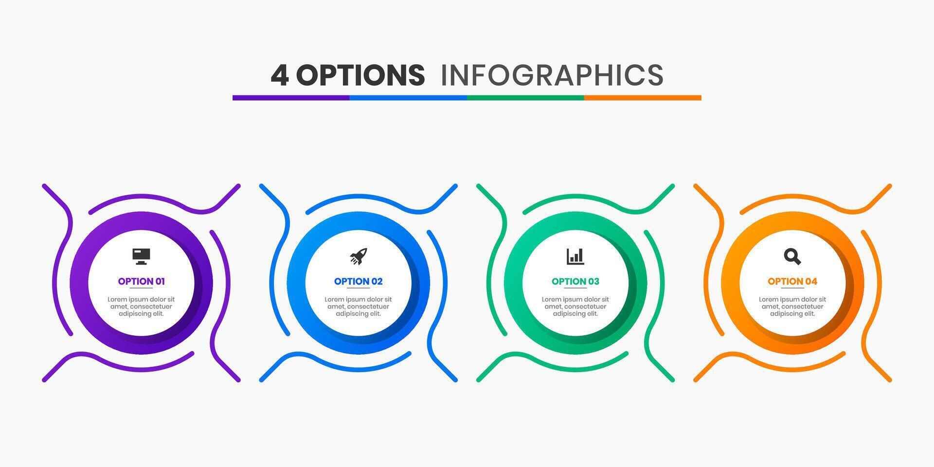 Infographic Element Design Templates with Icons and 4 Options or Steps. Suitable for Process Diagram, Workflow Layout, Banner, Flow Chart, Infographic. vector