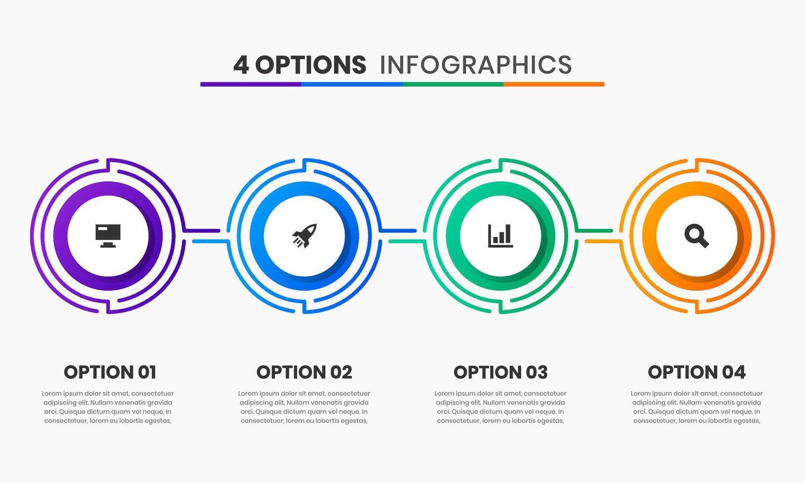 Infographic Element Design Templates with Icons and 4 Options or Steps. Suitable for Process Diagram, Presentations, Flow Chart, Infographic. vector