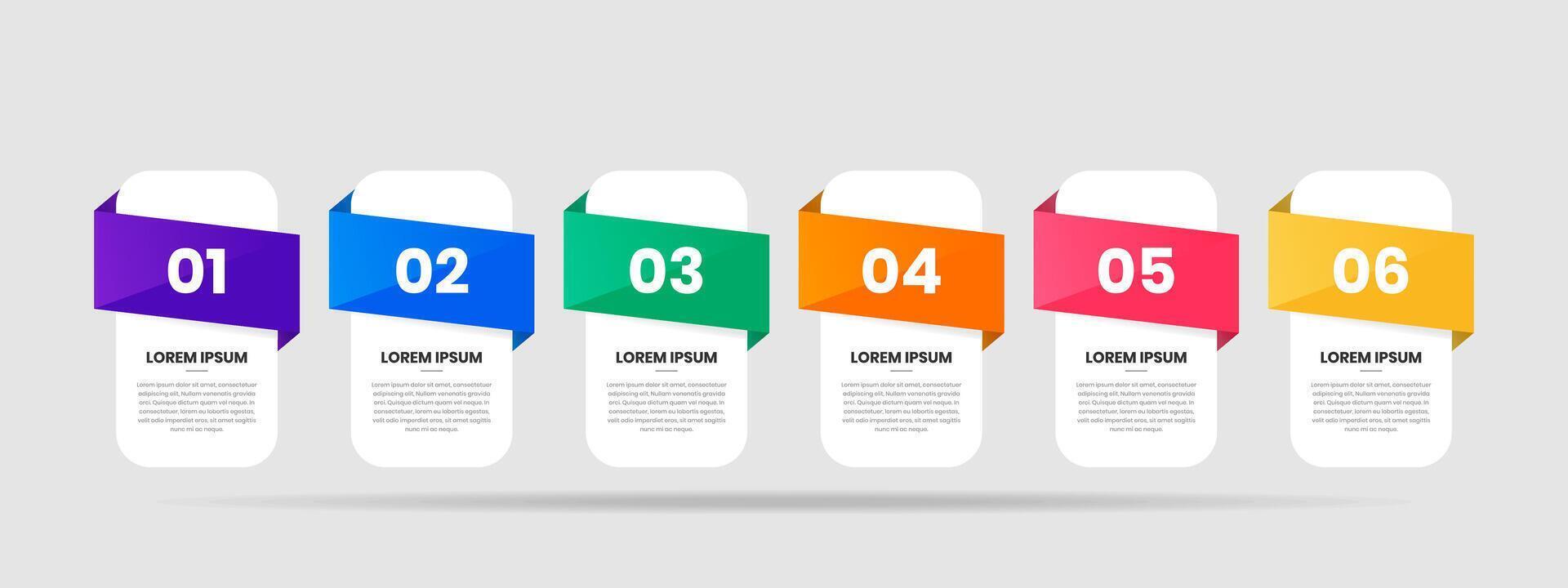 Label Infographic Element Design Templates with 6 Options or Steps. Suitable for Process Diagram, Presentations, Workflow Layout, Banner, Flow Chart, Infographic vector