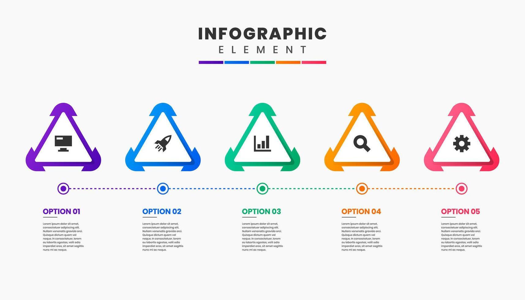 Triangle Label, Infographic Element Design icon templates with 4 options. Can be used for process diagram, presentations, workflow layout, banner, flow chart, infographic. vector