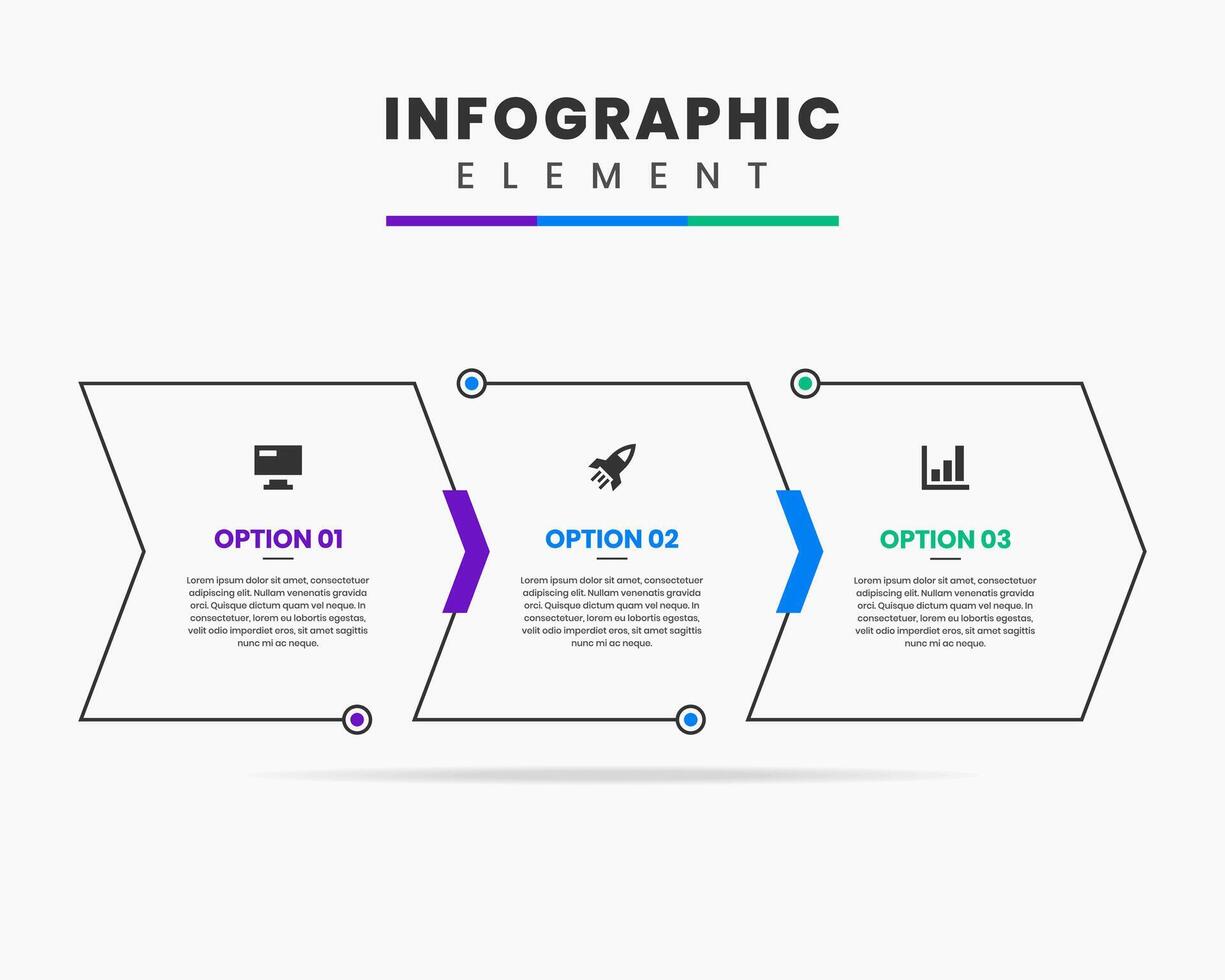 Thin Line Infographic Element Design icon templates with 3 options or steps. Can be used for process diagram, presentations, workflow layout, banner, flow chart, infographic. vector