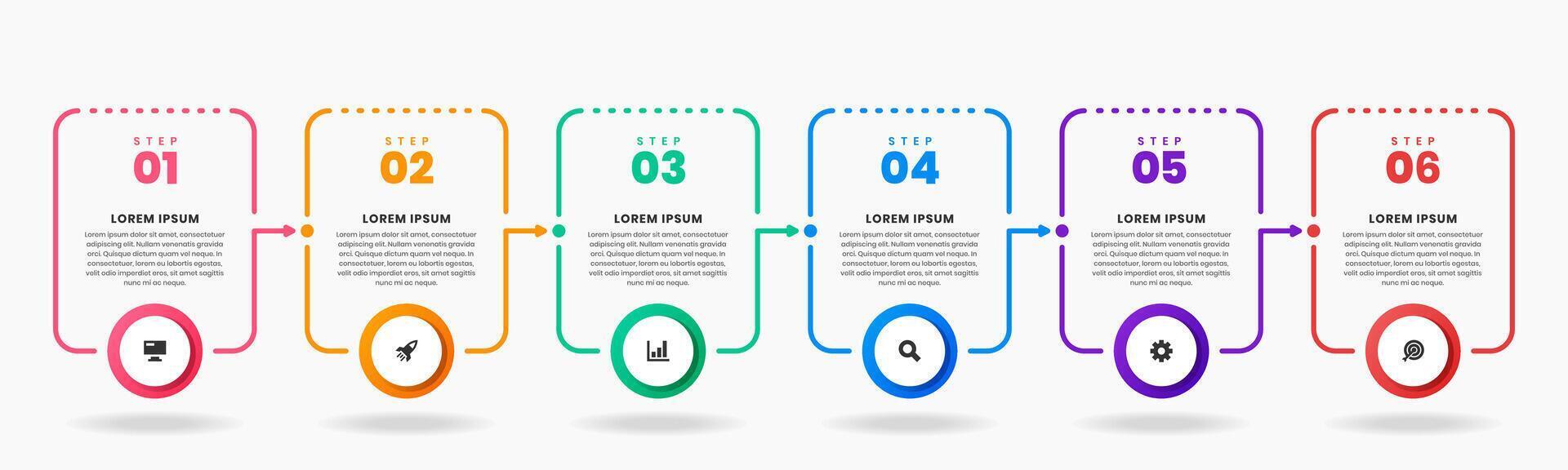 Infographic Element Design Templates with Icons and 6 Options or Steps. Suitable for Process Diagram, Workflow Layout, Banner, Infographic vector