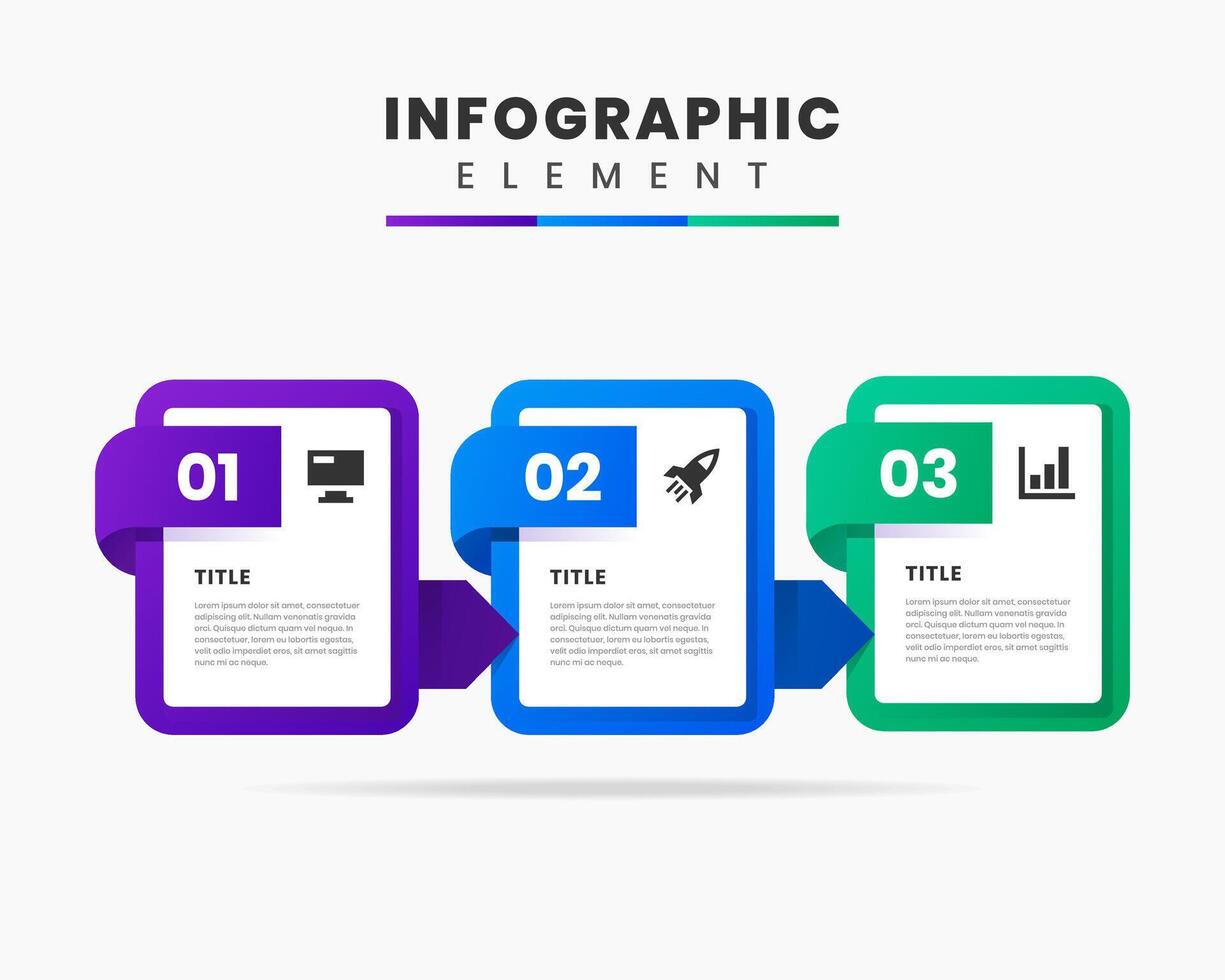 Abstract Infographic Element Design icon templates with 3 Numbers. Suitable for process diagram, presentations, workflow layout, flow chart, infographic vector