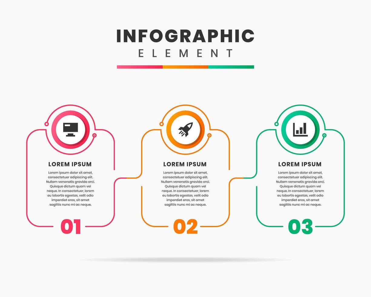 Abstract Infographic Element Design icon templates with 3 Numbers. Can be used for process diagram, presentations, workflow layout, banner, flow chart vector