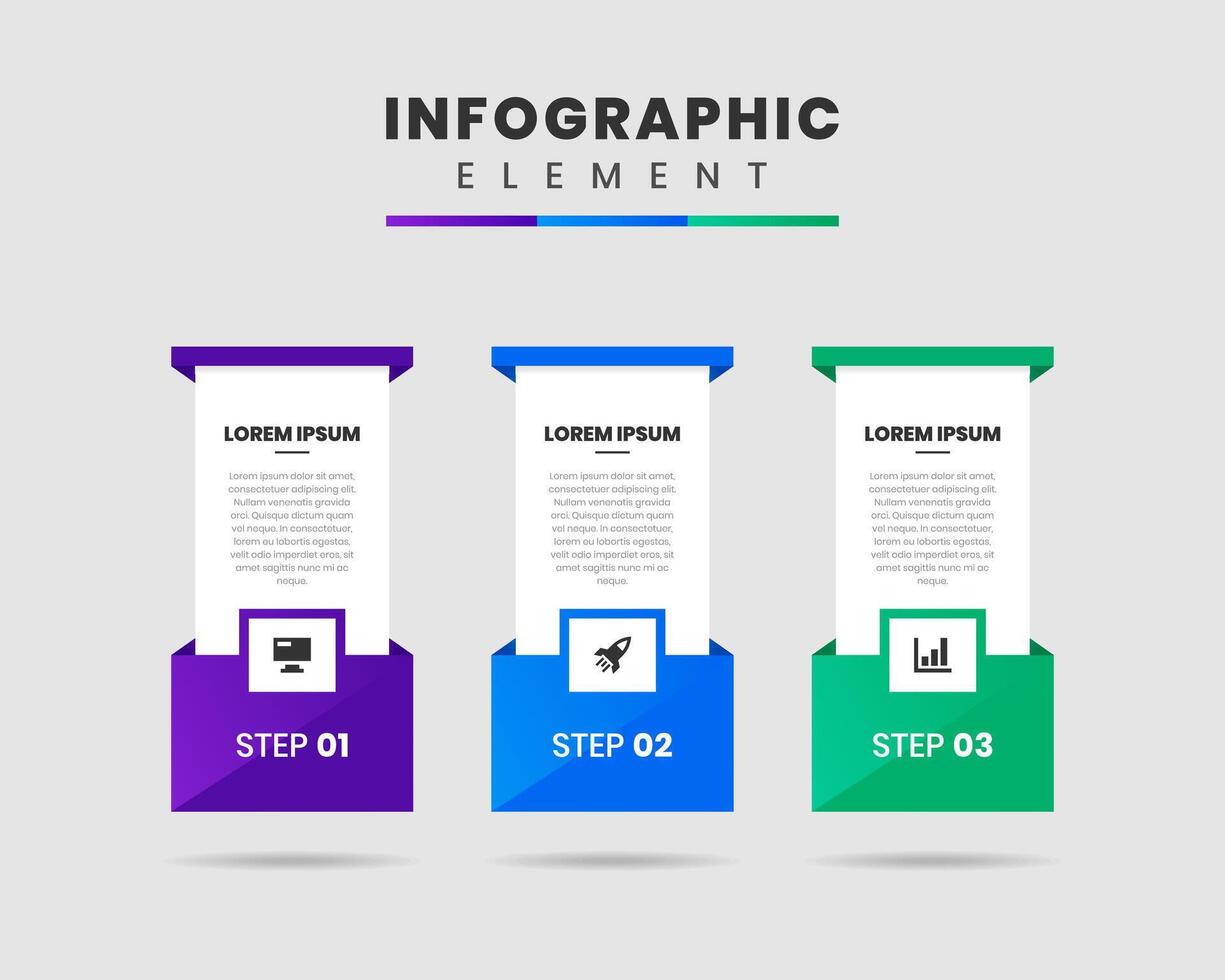 Abstract Infographic Element Design icon template with 3steps. Can be used for process diagram, presentations, workflow layout, banner, flow chart, vector