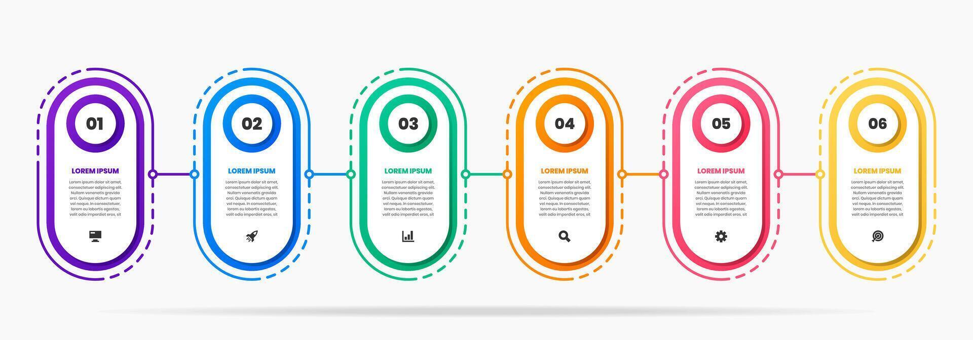 Infographic Element Design Templates with Icons and 6 Options or Steps. Good for Process Diagram, Presentations, Workflow Layout, Banner, Flow Chart, Infographic vector