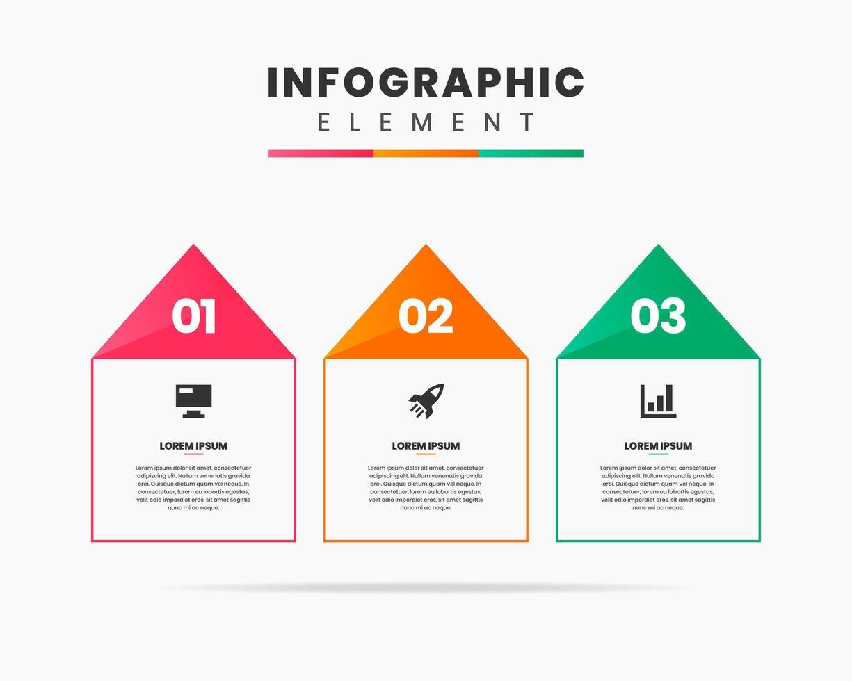 Trangle Infographic Element Design icon templates with 3 options or steps. Can be used for process diagram, presentations, workflow layout, banner, flow chart, infographic. vector