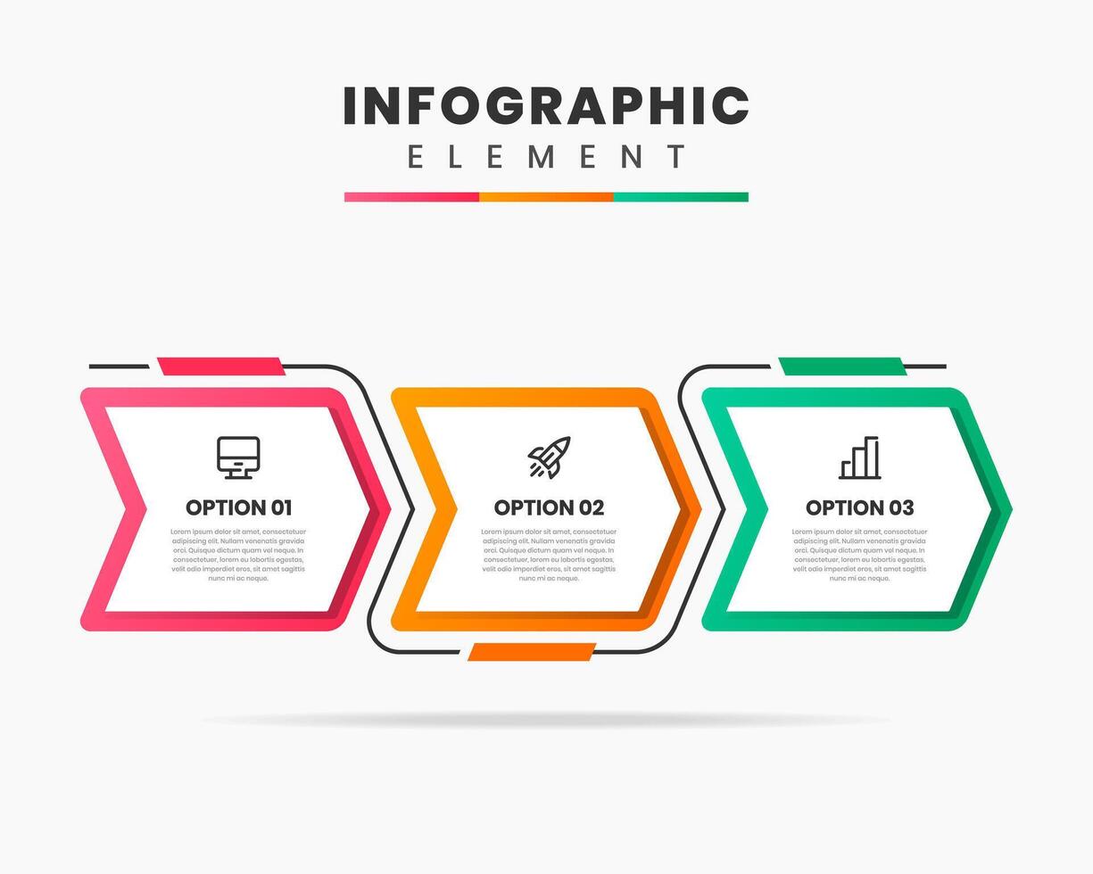 Infographic Element Design icon templates with 3 options. Can be used for process diagram, presentations, workflow layout, banner, flow chart, vector
