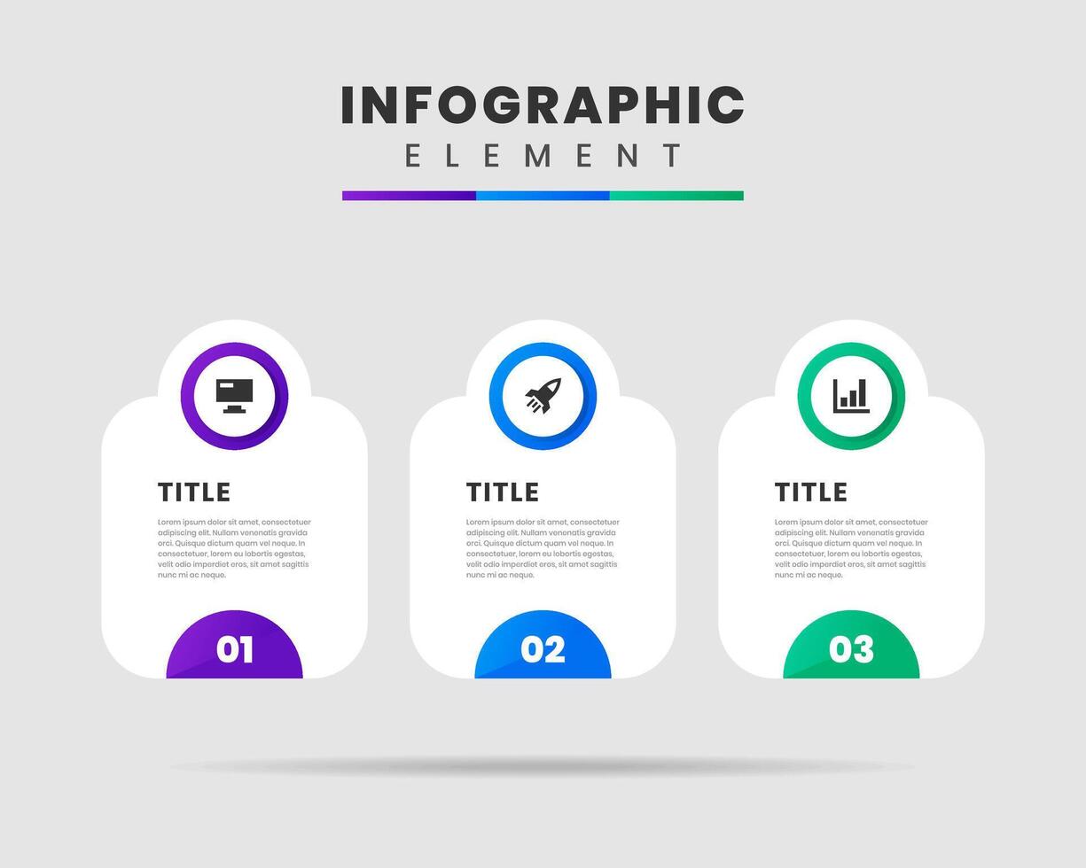 Infographic Element Design icon template with 3 Numbers. Can be used for process diagram, presentations, workflow layout, banner, flow chart vector