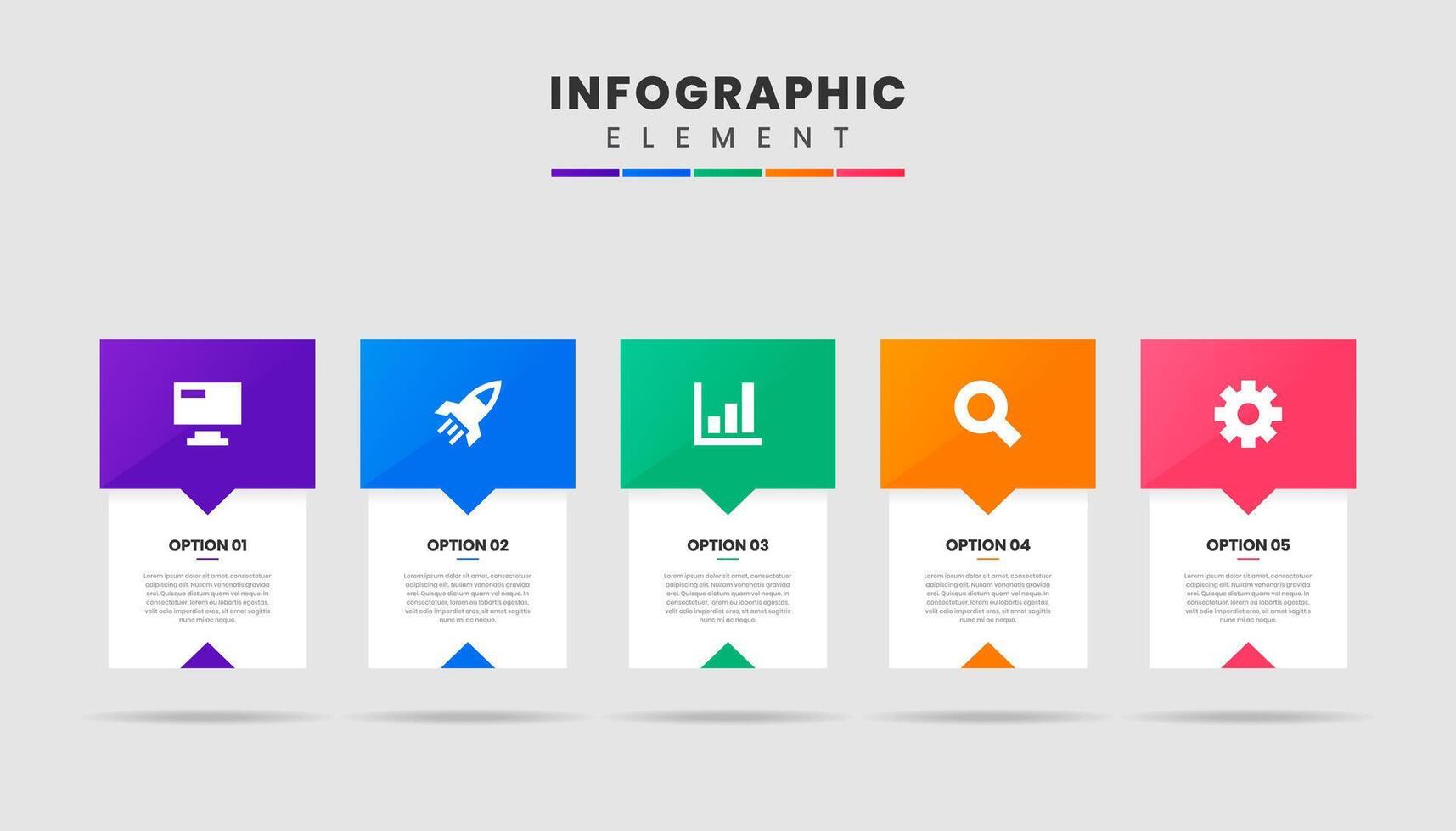 Infographic Element Design Icon Templates with 5 Options. Can be used for Process Diagram, Presentations vector