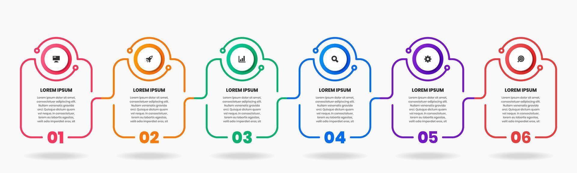 Infographic Element Design icon templates with 6 Numbers vector