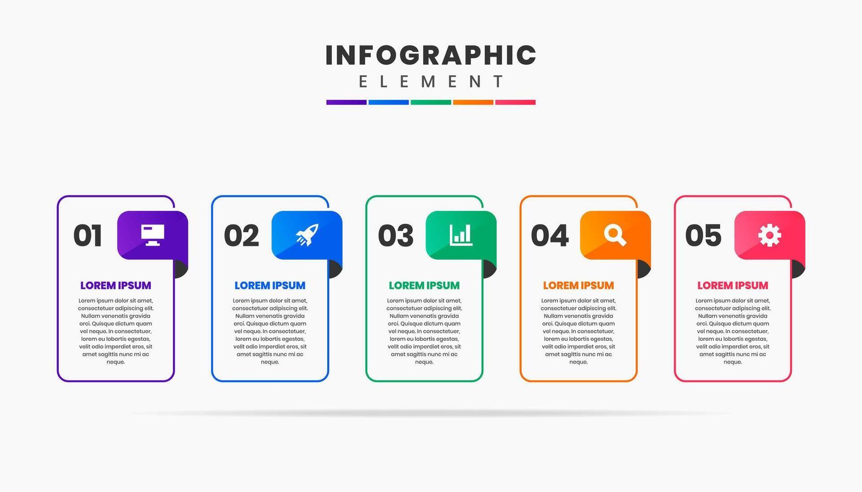 Infographic Element Design Icon Templates with 5 Numbers. Can be used for Process Diagram, Presentations, Workflow Layout, Banner, Flow Chart vector