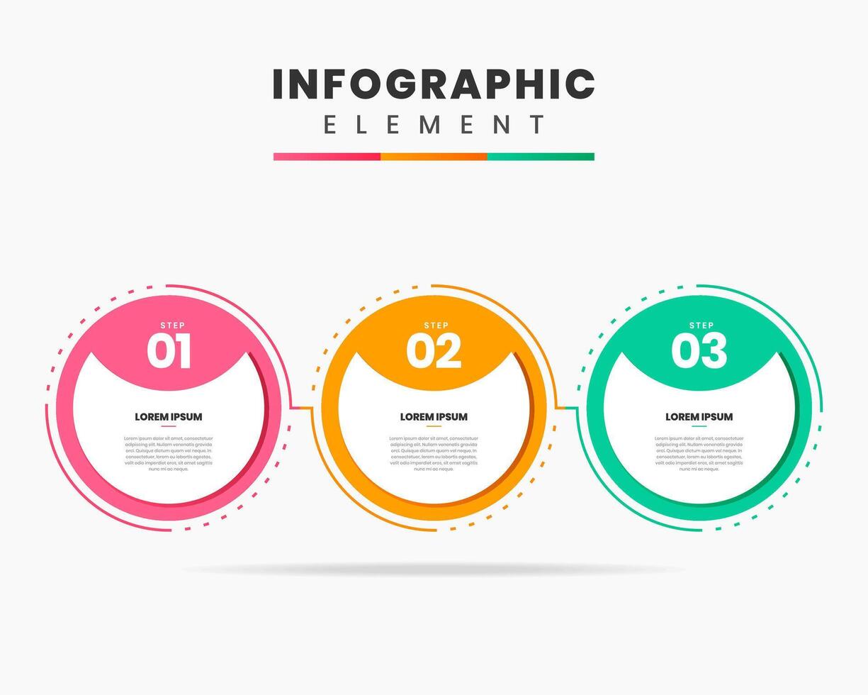 Infographic Element Design template with 3 Numbers. Can be used for process diagram, presentations, workflow layout, banner, flow chart, infographic. vector