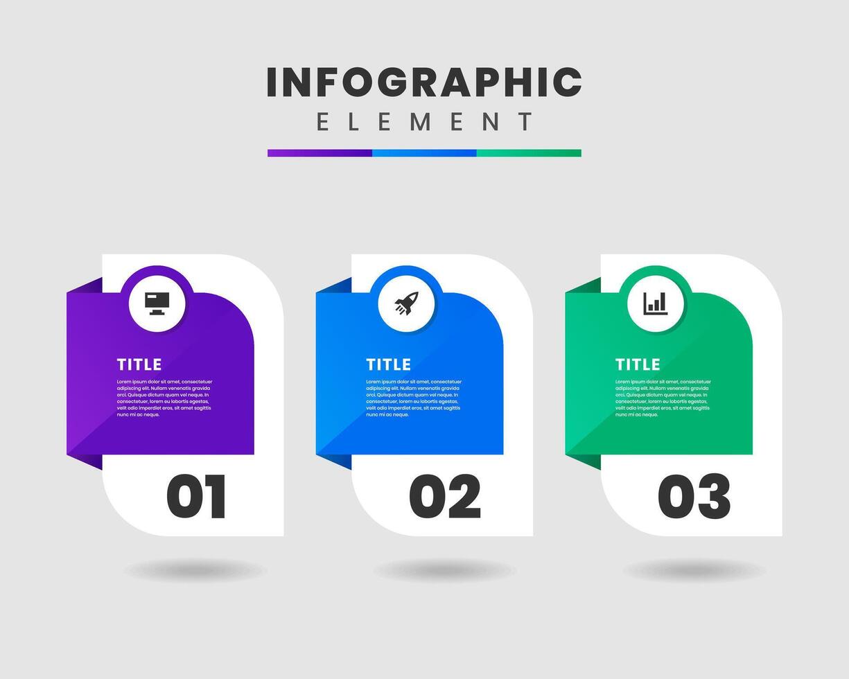 Abstract Infographic Element Design icon template with 3 Number. Can be used for process diagram, presentations, workflow layout, banner, infographic. vector