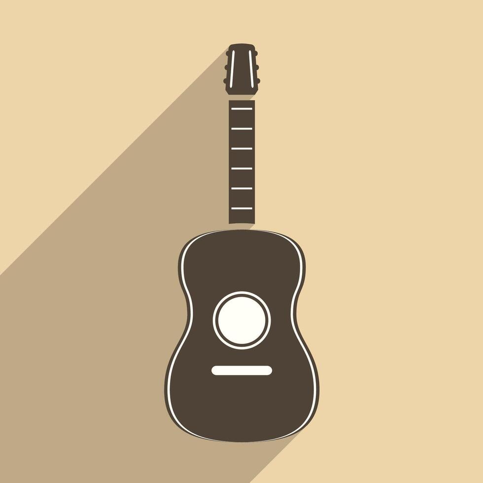 Guitar icon, flat design vector