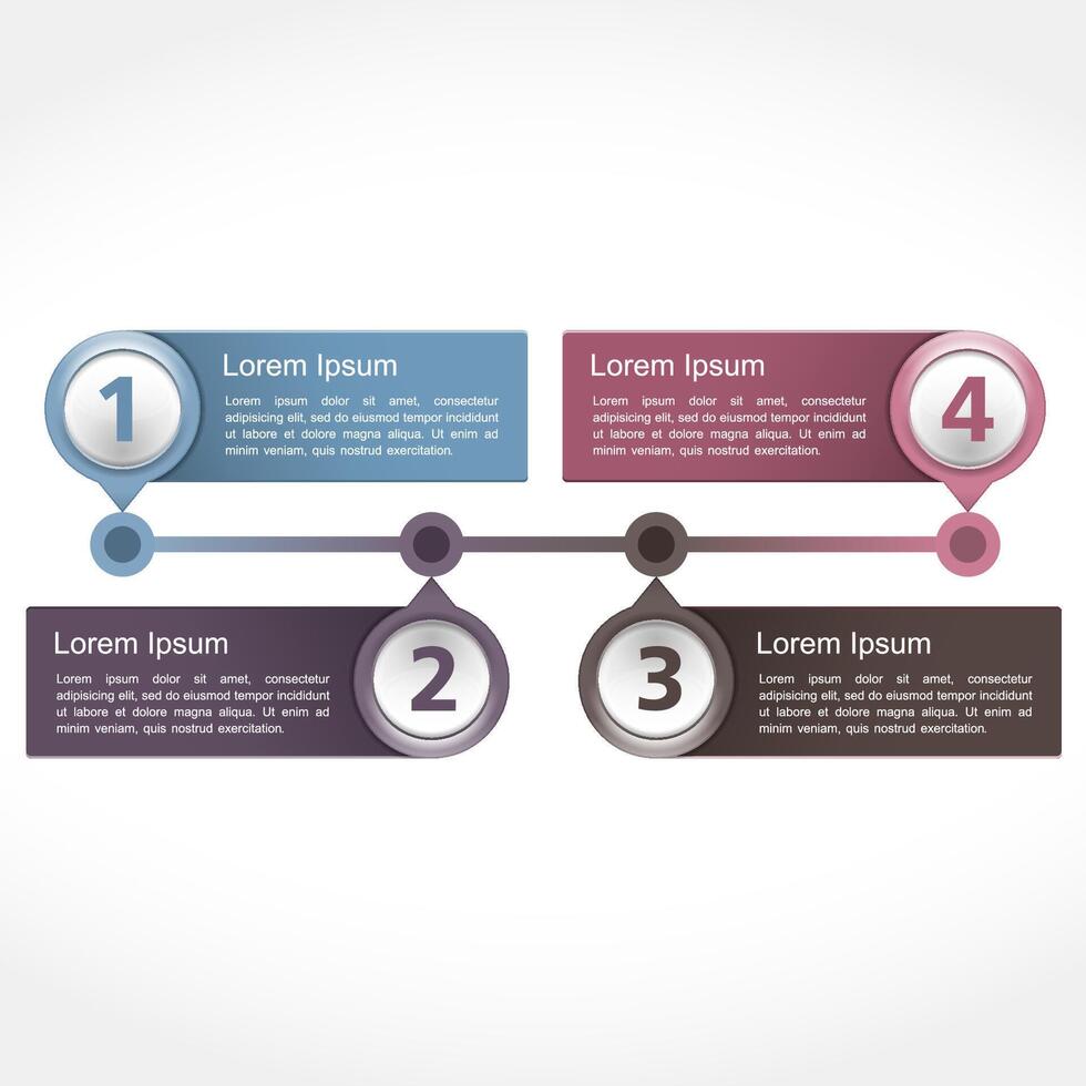 Timeline design template with four elements vector