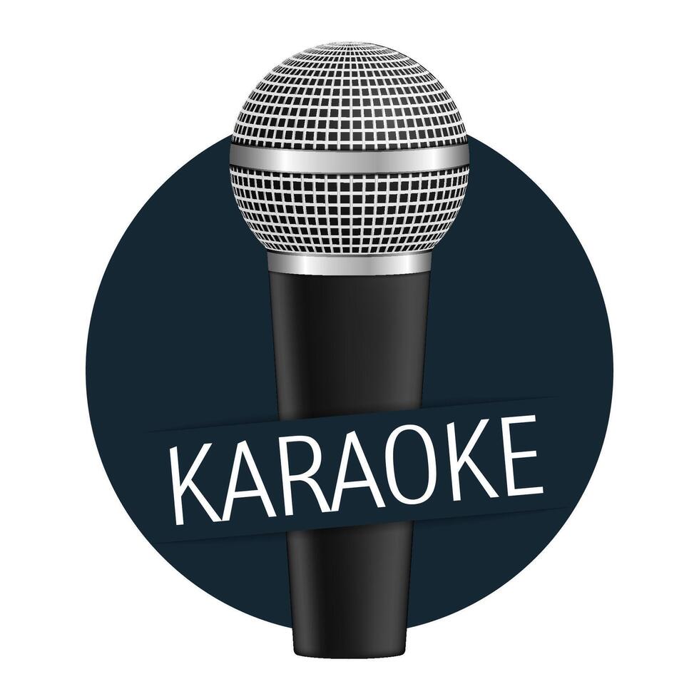 Karaoke banner with a microphone vector