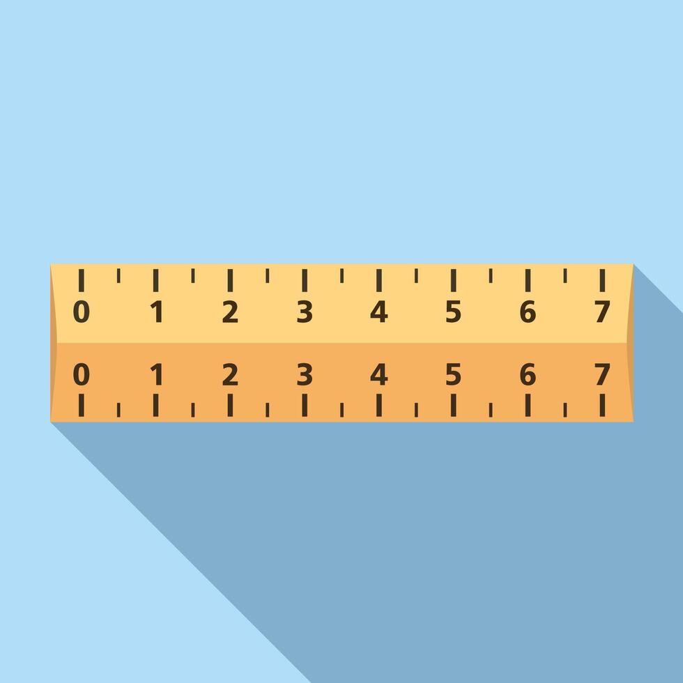 Ruler, flat design with long shadow vector