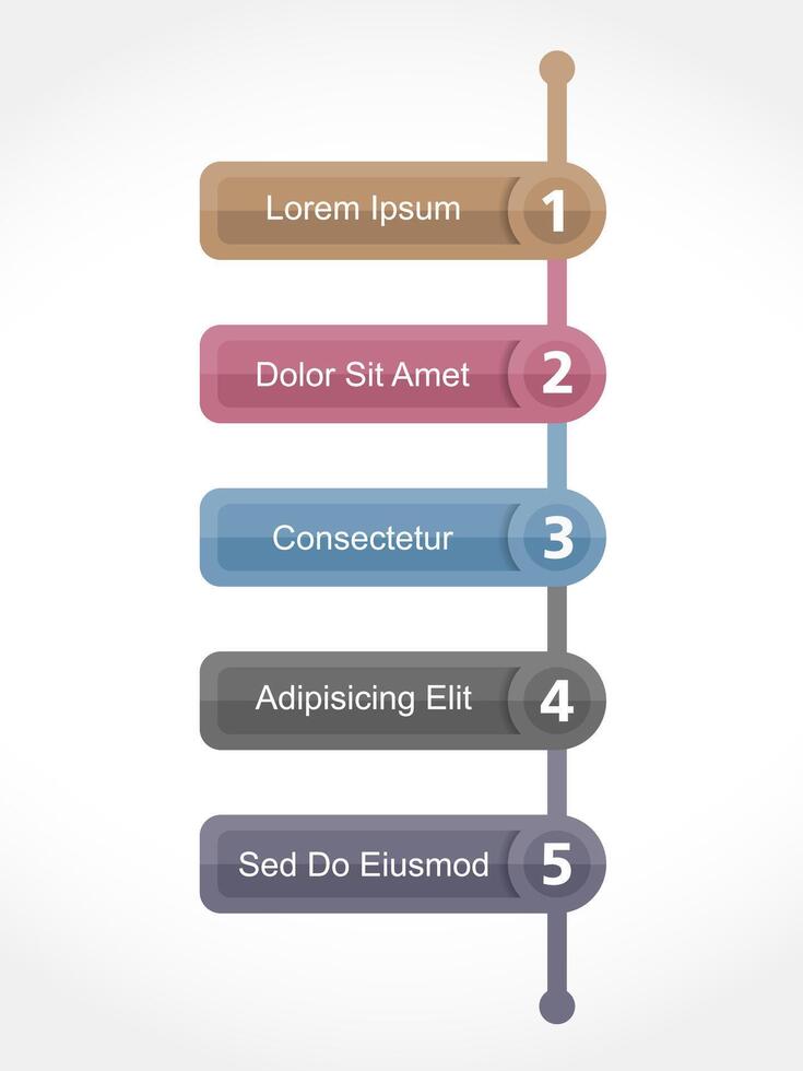 Design template with five elements vector