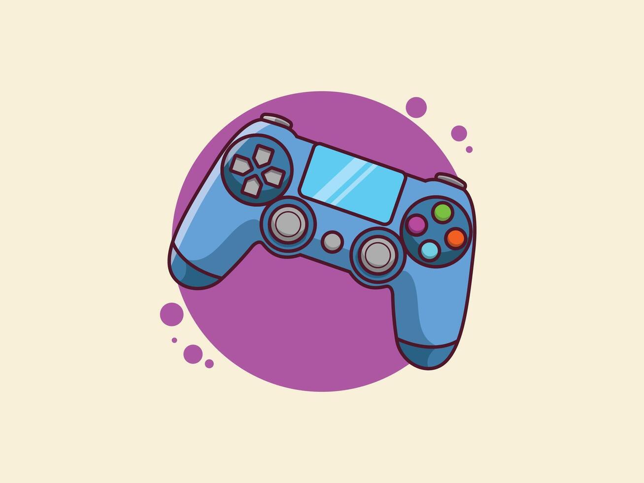Game Controller Cartoon Illustration. Gaming Joystick Concept . Cartoon images for, icons, coloring books, backgrounds, and more. Flat Cartoon Style vector