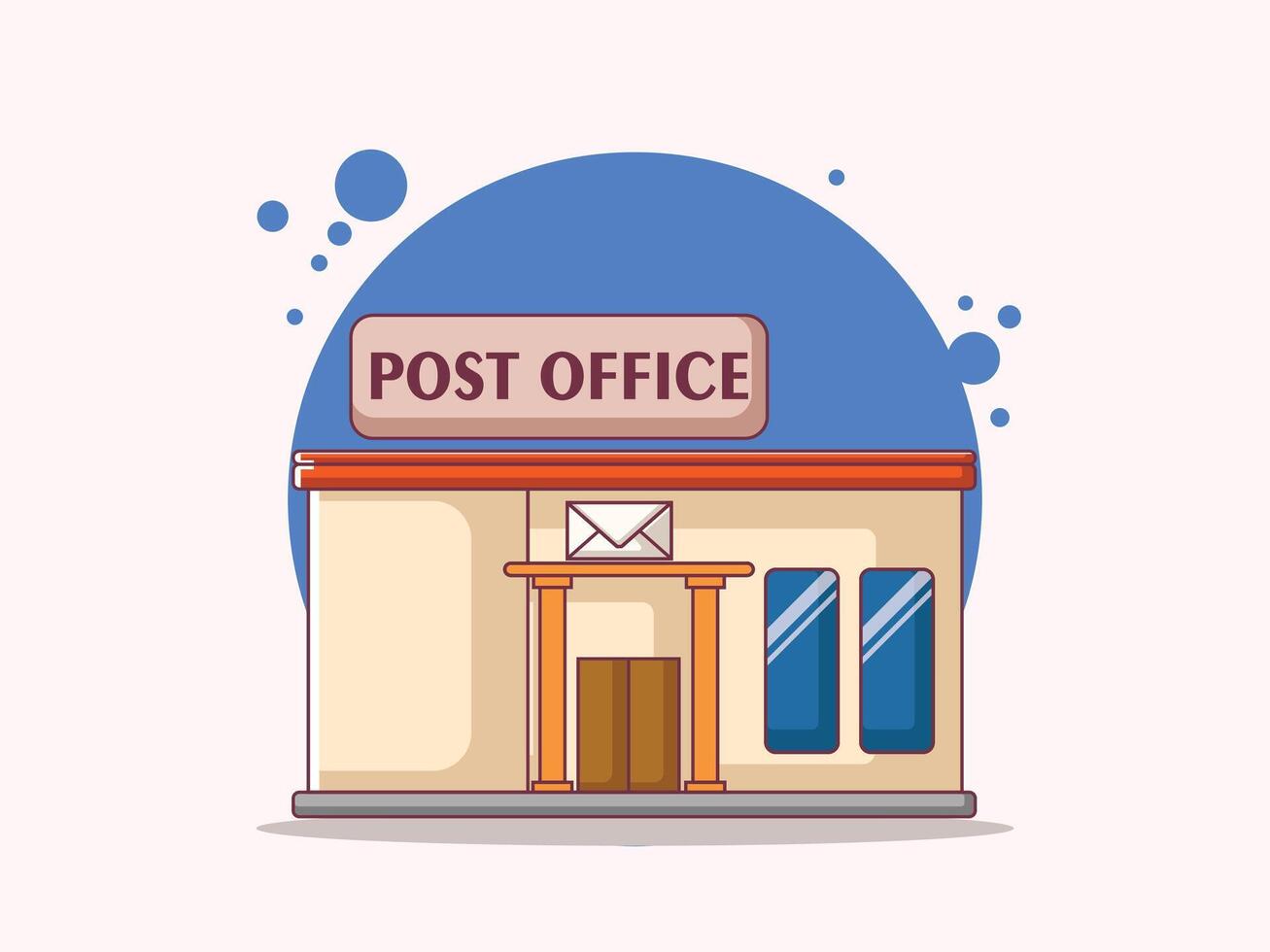 Post Office Icon Illustration. Building And Landmark Icon Concept White Isolated. Flat Cartoon Style Suitable for Web Landing Page, Banner, Sticker, Background vector