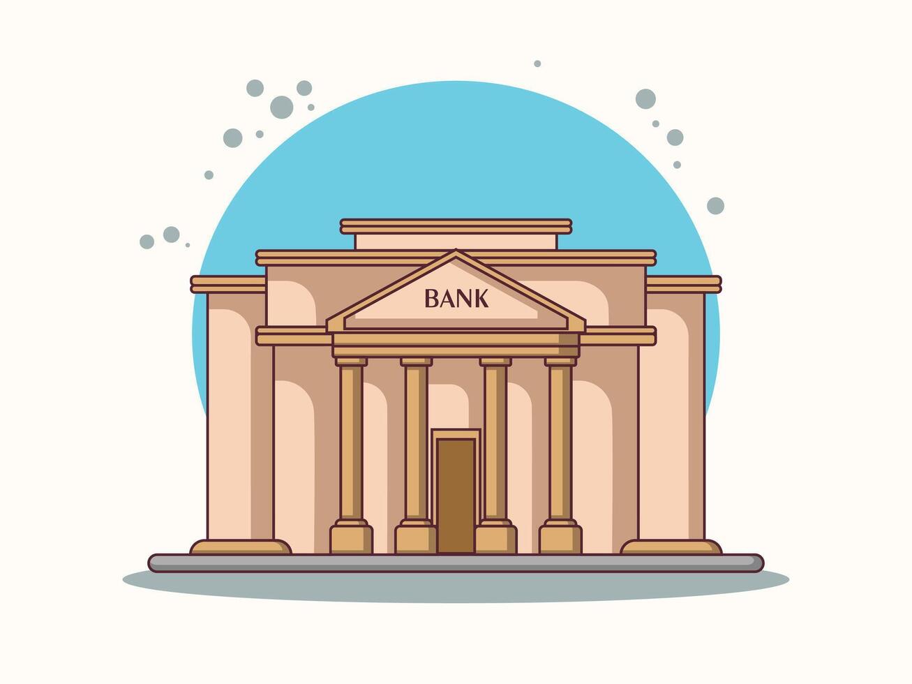 illustration of a classical bank building, design of a classical building with columns, representing a bank, government institution, or financial services. vector