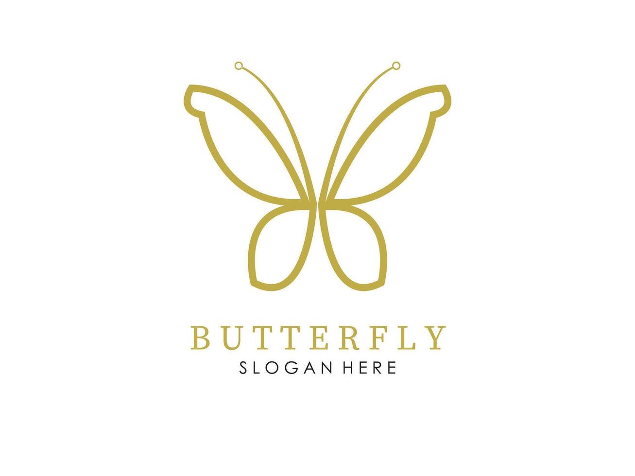 Beauty butterfly logo collection with line art style vector