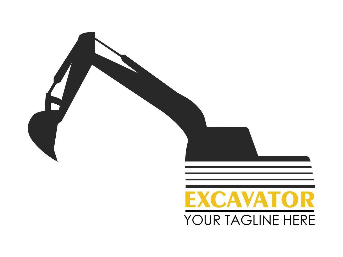 Illustration graphic of excavator construction, excavator earthworks, and heavy equipment logo design vector
