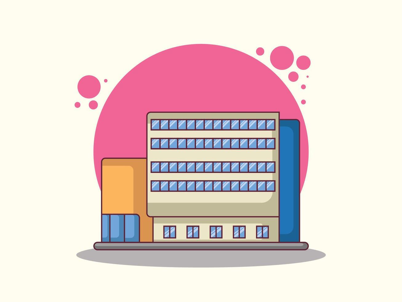 University building flat illustration vector