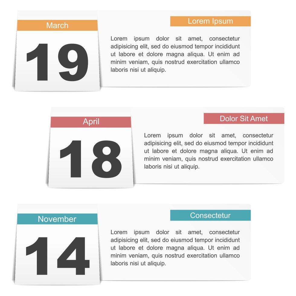 Calendar of events - calendar page with date and place for your text and title vector
