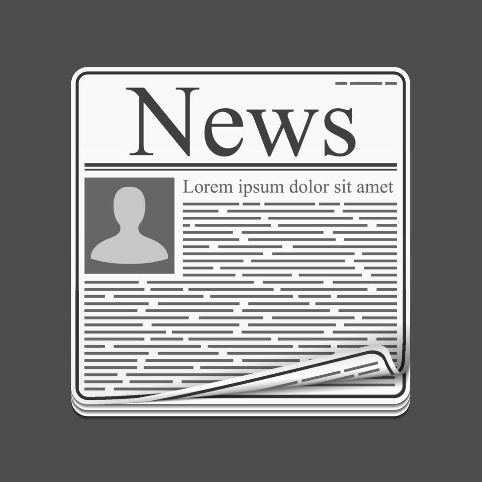 Newspaper icon with an abstract text vector