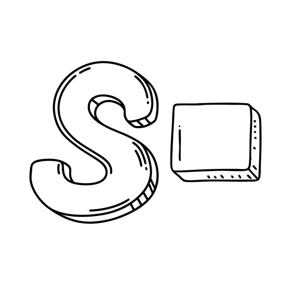 An illustration of letter S stand for Square vector