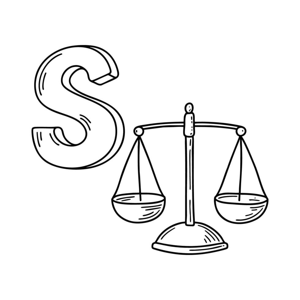 An illustration of letter S stand for Scale vector